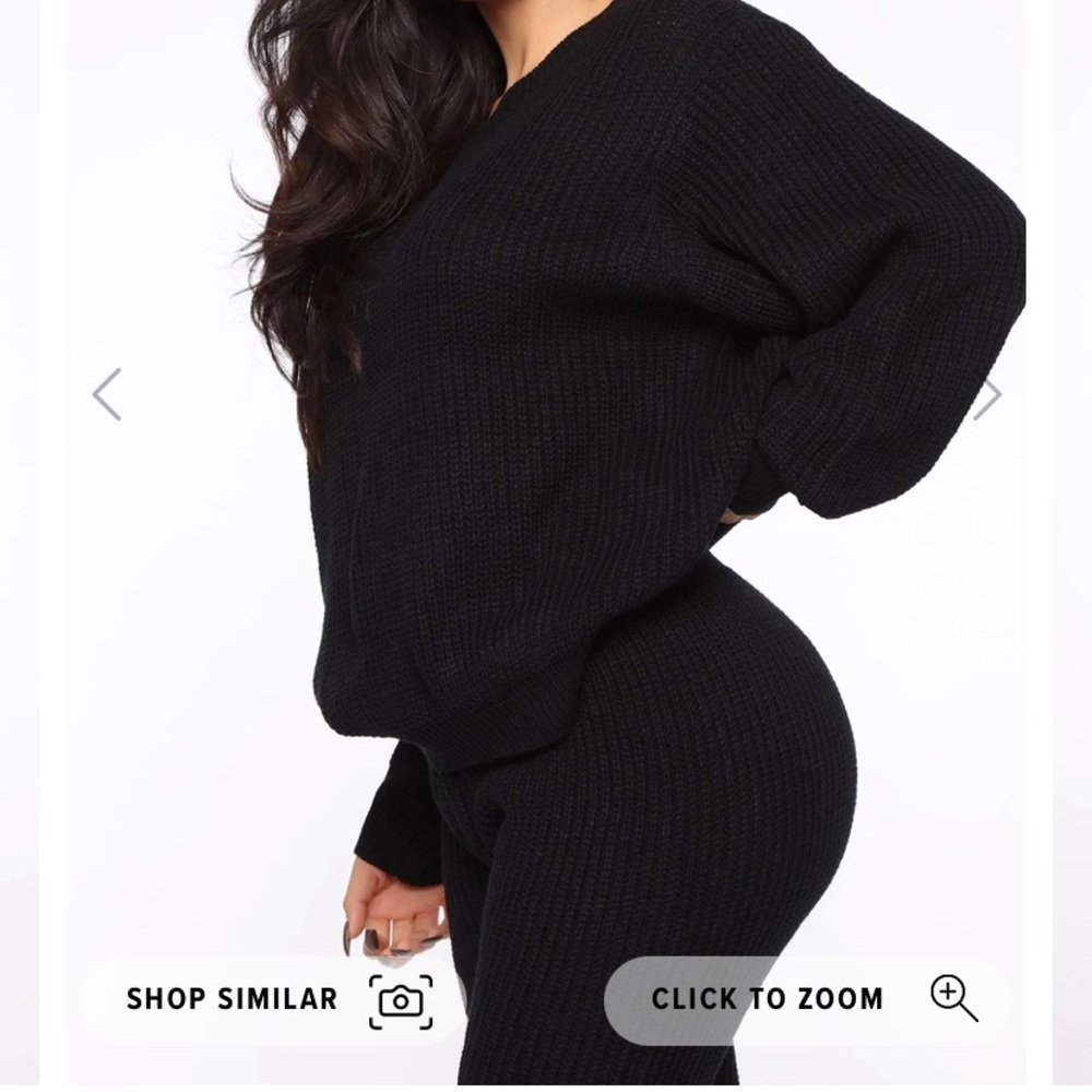 In A Knit Sweater Set - Black